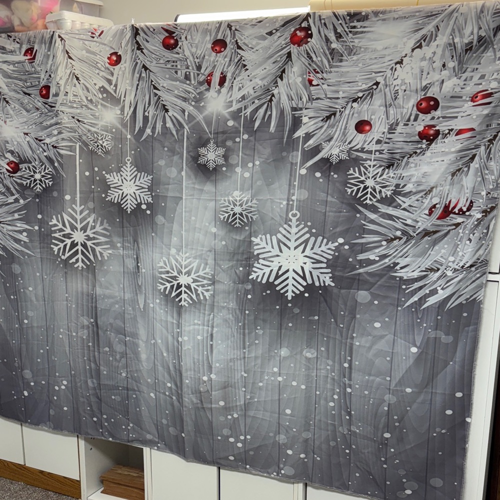 Festive Snowflake Holiday Wall Tapestry